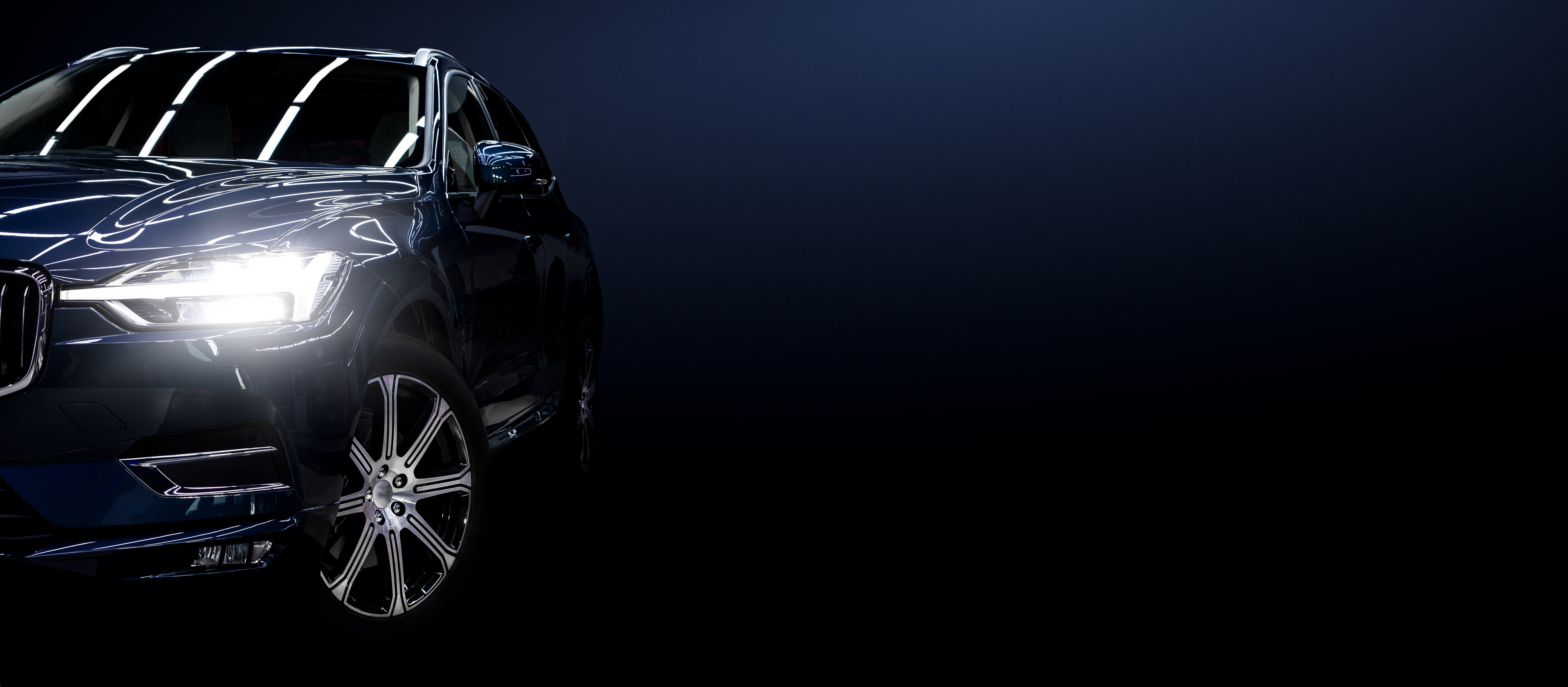 Black Modern Car on Black Background